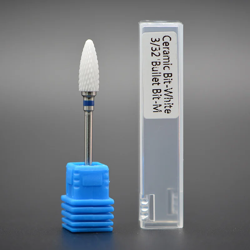 MAOHANG Bullet ceramic milling cutter burrs nail drill bits for electric drill manicure machine device remove gel varnish tools 4