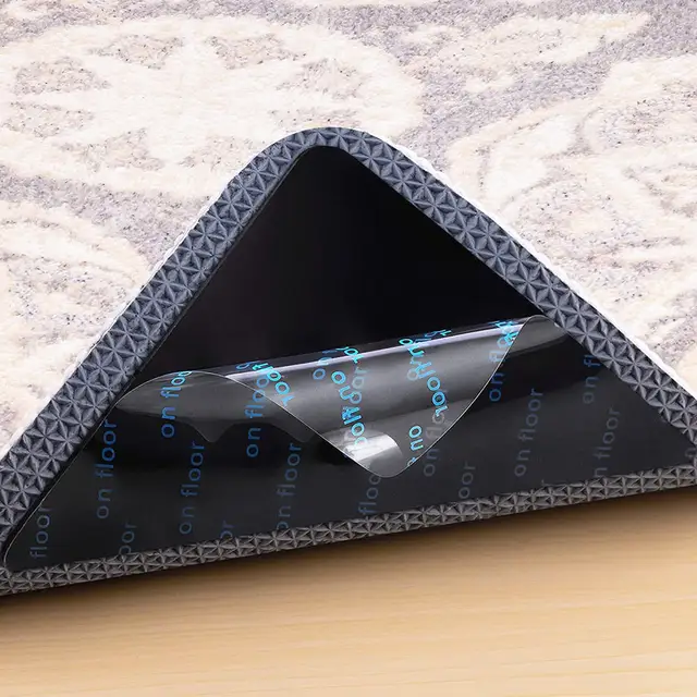 4/12/24PCS Riutilizzabile Tappeto Gripper Nastro Adesivo Biadesivo Antiscivolo Tappeto Pad Nastro Adesivi Lavabile Area Rug Pad Tappeto nastro 3