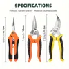 3PCS Garden Scissors Set Gardening Tool Scissors Stainless Steel Professional Gardening Scissors with Non-slip Ergonomic Handles 2