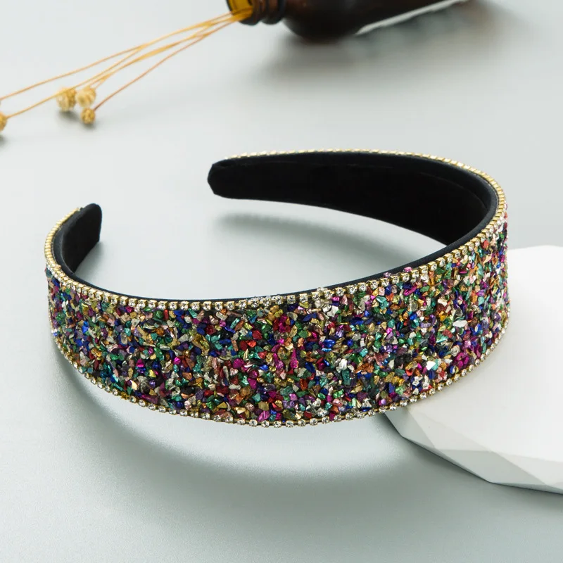 

Luxury Baroque Crystal Rhinestone Headband Shiny Wide Edge Face Wash Hairbands for Women Fashion Hair Accessories Hair Hoop