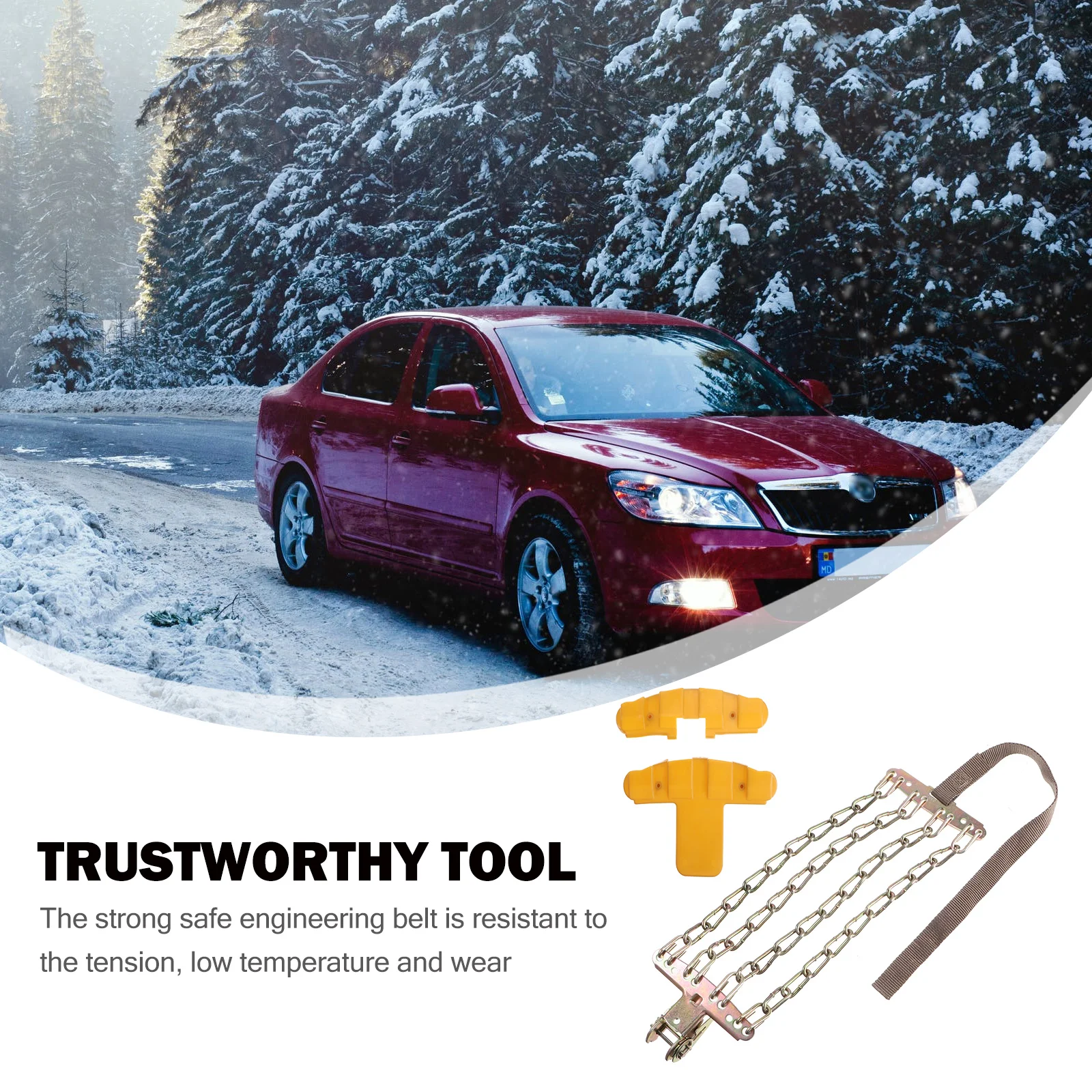 4Pcs Snow Tire Chains Wear Resistant Pad Winter Ice Chain Anti Skid Car Wash Maintenance SUV Wheel Strong Tire Chains Car Wheel Anti Skid Pad