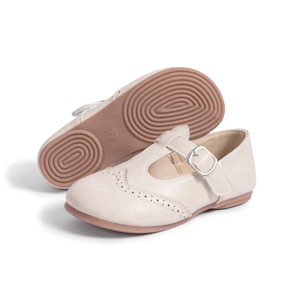 Mädchen T-Riemen Brogue Mary Jane Ballerinas Kleinkinder Einzelriemen Schuluniform Schuhe – Detail 20