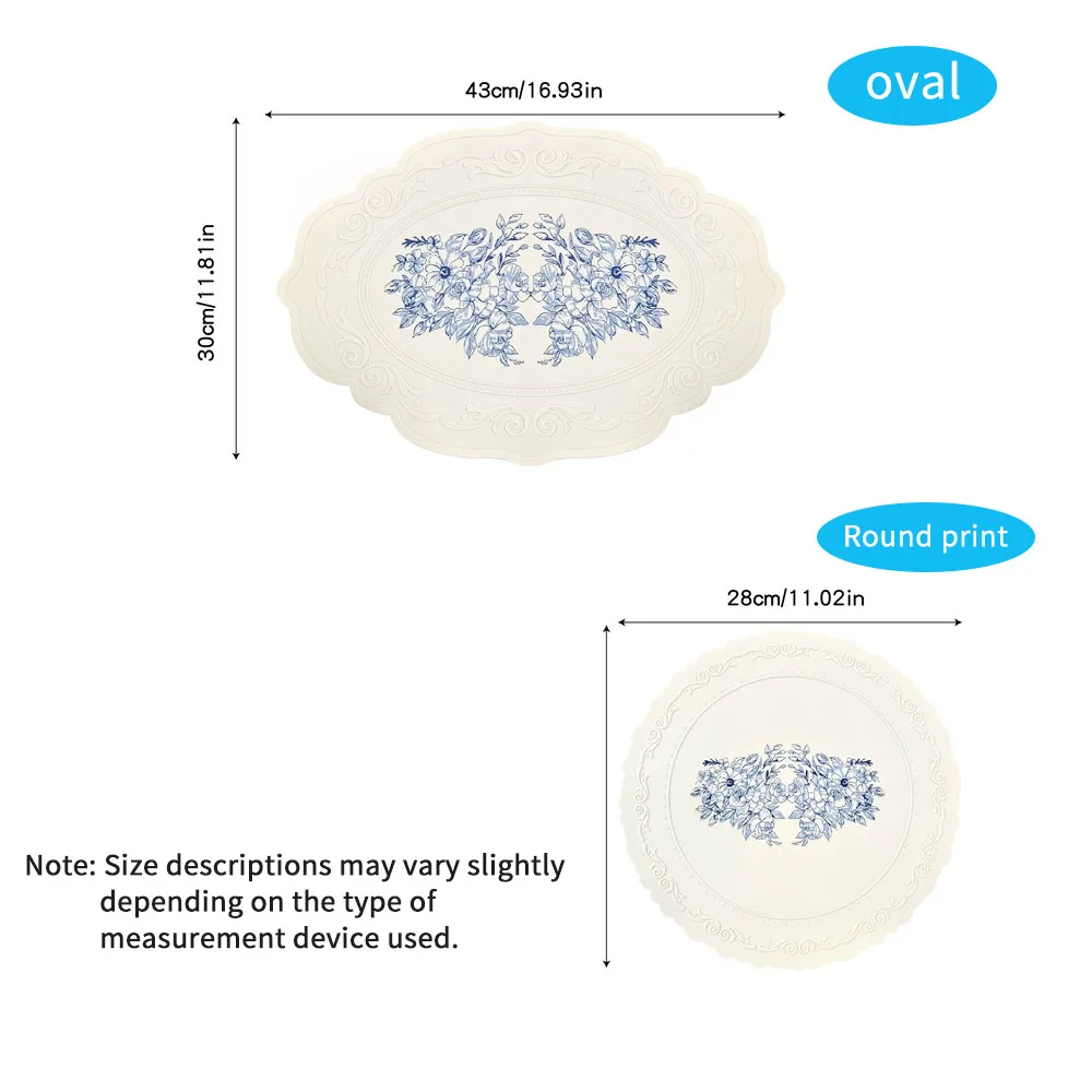 Round Silicone Table Mat - Heat Resistant, Waterproof, & Durable Non-Slip Kitchen Pad