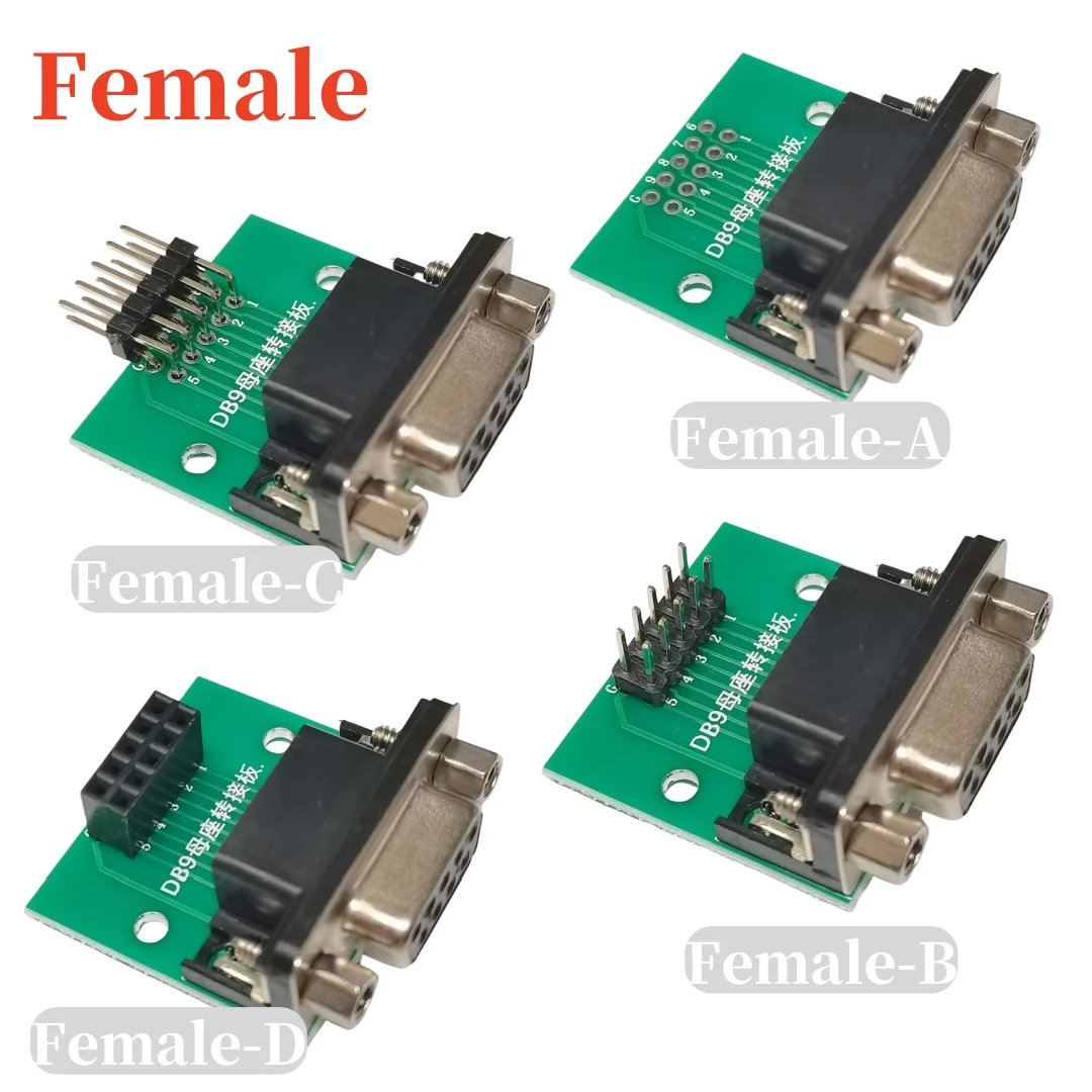 TZW DB9 Male and Female Base Test Board 9P Male and Female Base Adapter Board To 2.54DIP Data Cable Adapter PCB
