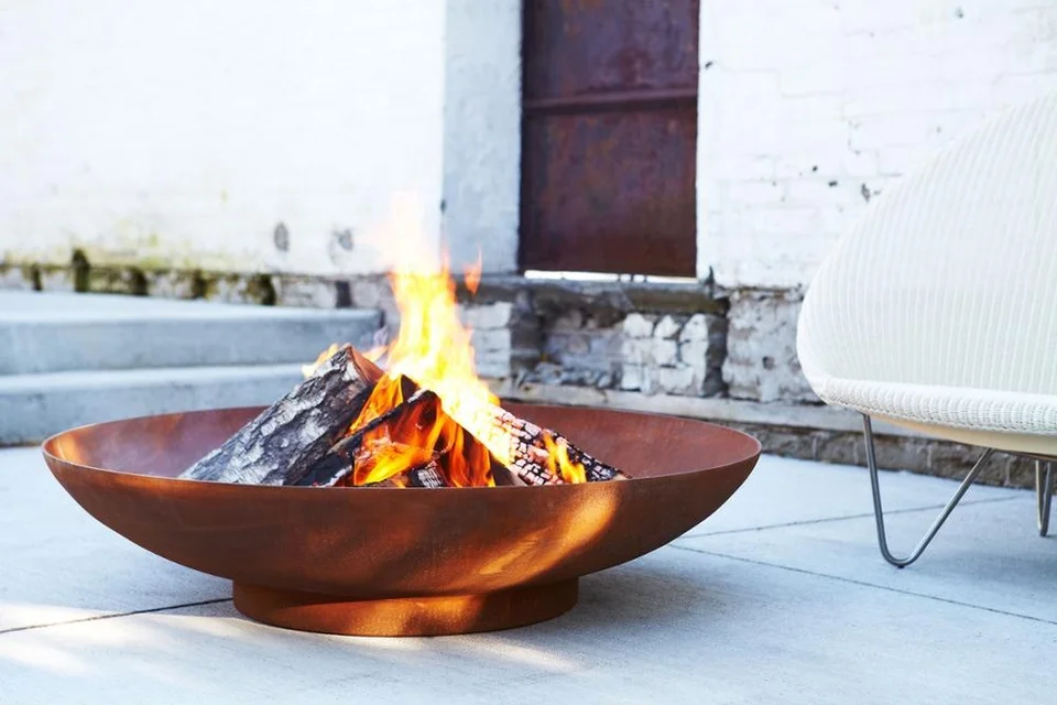 Patio Garden Round 80 cm Corten Steel Fire Bowl Fire Pit Patio Garden Round 80 cm Corten Steel Fire Bowl Fire Pit