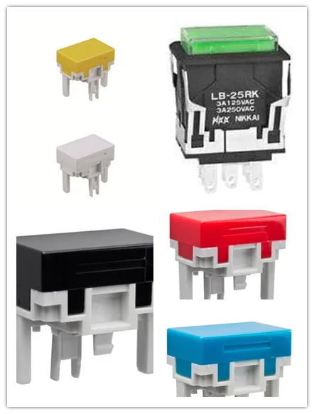 1pcs LB-25RK NKK pushbutton switch LB25RKW01 non-illuminated 3A 125V Cap colour available