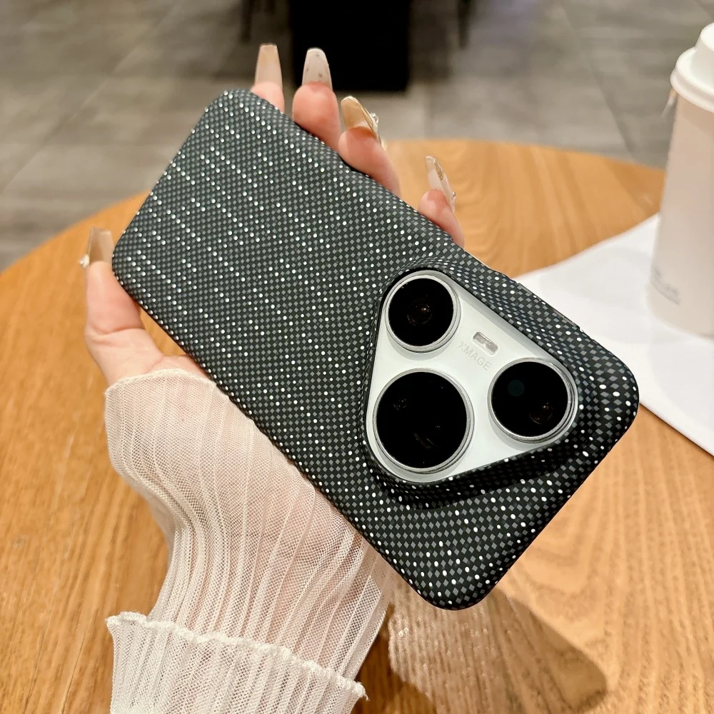Luxury Half Frame Carbon Fiber Kevlar Magnetic Phone Case with Wireless Charging Capability