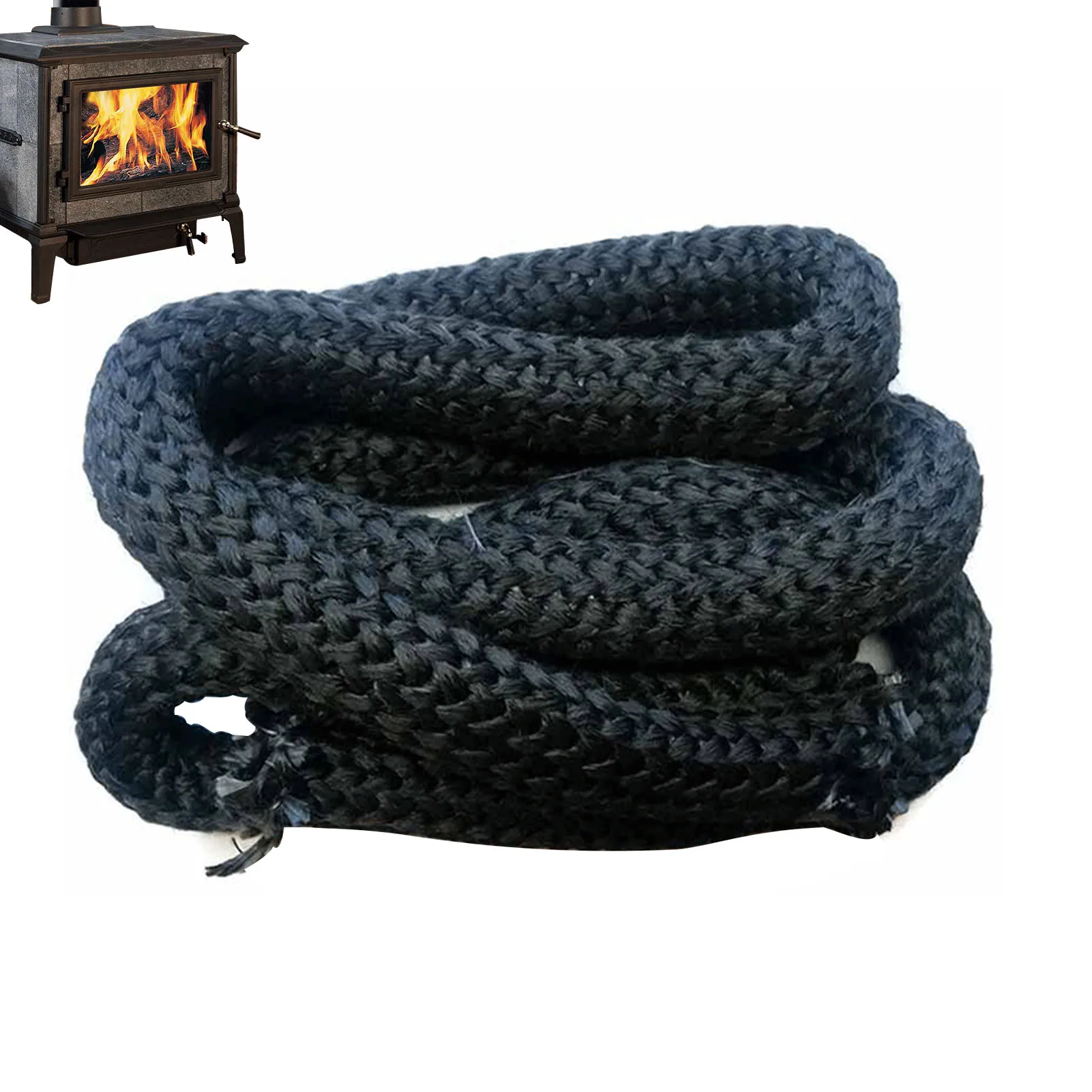 8/10/12/14mm Stove Replacement Gasket Black Stove Rope Graphite Impregnated  Fiberglass Rope Seal Wood Stove Insert Rope for Gift