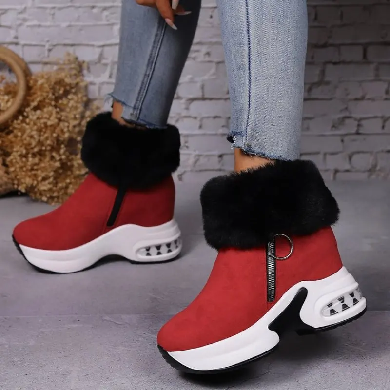 Winter Women Warm Sneakers Platform Snow Boots 2024 Ankle Boots Female Causal Shoes Ankle Boots for Women Lace-up Ladies Boots
