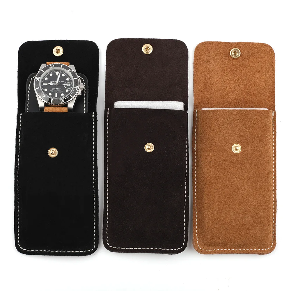 Watch Storage Bag UTHAI 1 Slot Gift Box Protective Cover Travel Velvet Cowhide