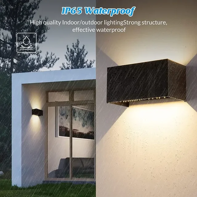 Lampada da parete a LED in alluminio Lampada da parete per interni IP65 impermeabile per esterni 12W24W Portico Luci da giardino Soggiorno Illuminazione per scale stradali 2