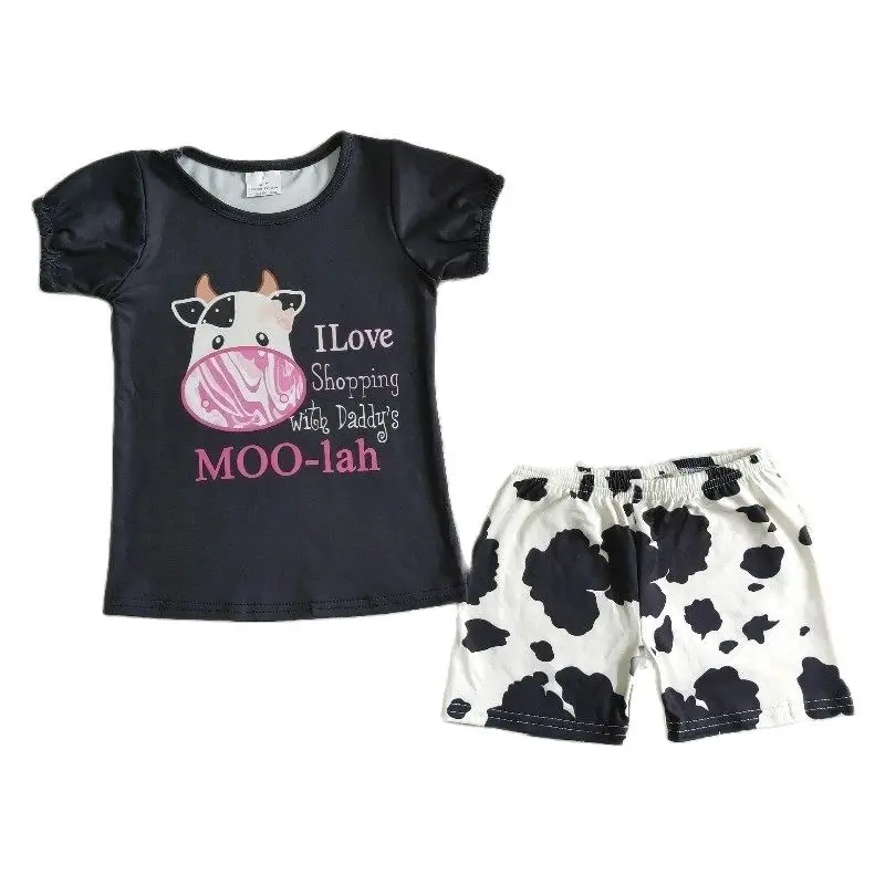 Promotion Baby Girl Summer Clothes Children Black Short Sleeves