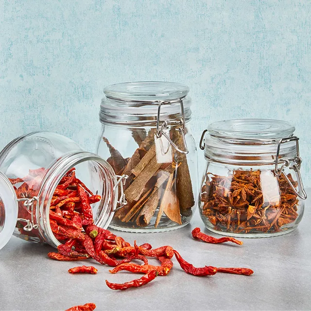 Sealed Glass Jars with Clip Lids, Honey Bottles, Snack Jars, Grain Storage Jars, Candy Jars, Stainless Steel Snap Seal Jars 4