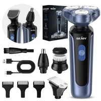 SEJOY Men's Electric Razor USB Rechargeable Shaver Triple Blade Trimmer Beard Floating Head Waterproof Hair Shaving Machine 1