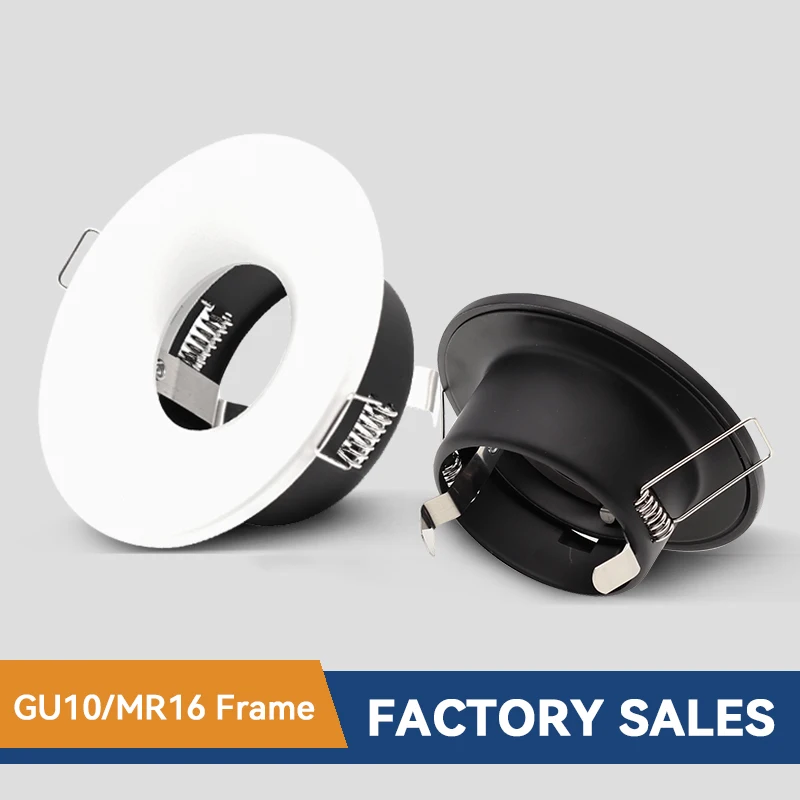

White Round GU10 Surface Mounting Aluminum Frame For LED Fixtures Downlight MR16 Fitting Mounting Ceiling Spot Lights Frame
