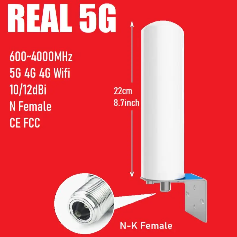 REAL 5G Outdoor Omni Directional Antenna 600 4000MHZ External Barrel