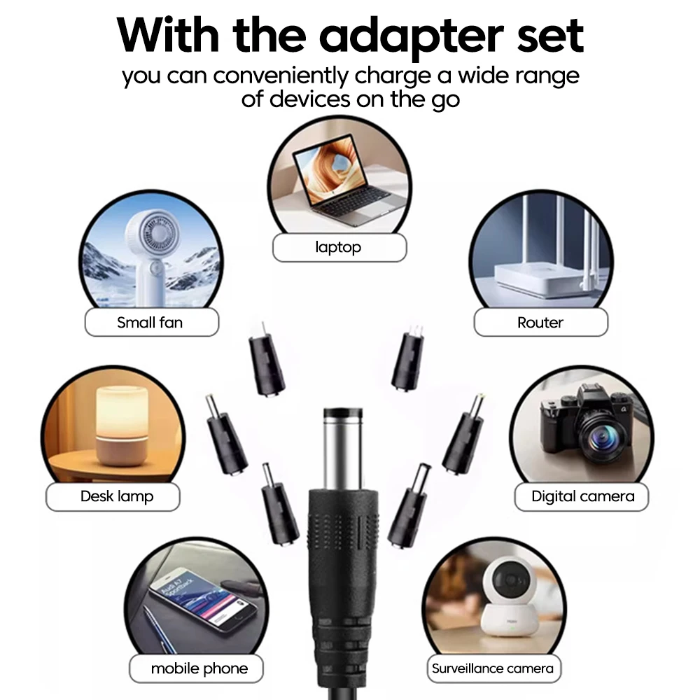 타입 C to DC 전원 부스트 케이블 5V/9V/12V/15V/20V 부스트 라인 USB C to 5.5mm DC 잭 어댑터 고속 충전 와이파이 공유기용