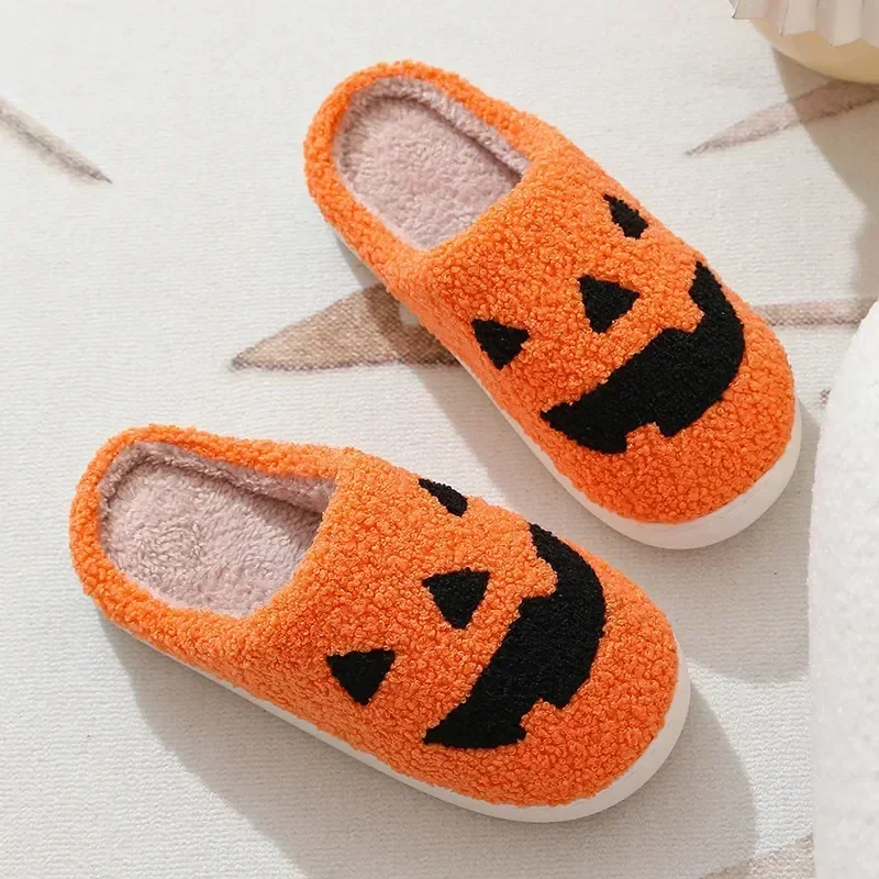 Ghost Face Blue Evil Eye Fuzzy Slippers - Plush Winter Warm Indoor Non-Slip Shoes