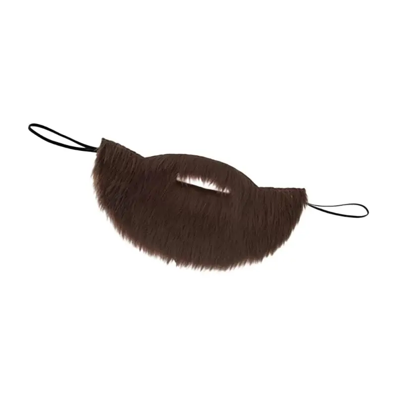 39BB Accessorio per barba da palcoscenico per costume da barba Marrone, effetto capelli, per feste cosplay e styling dei - immagine 3