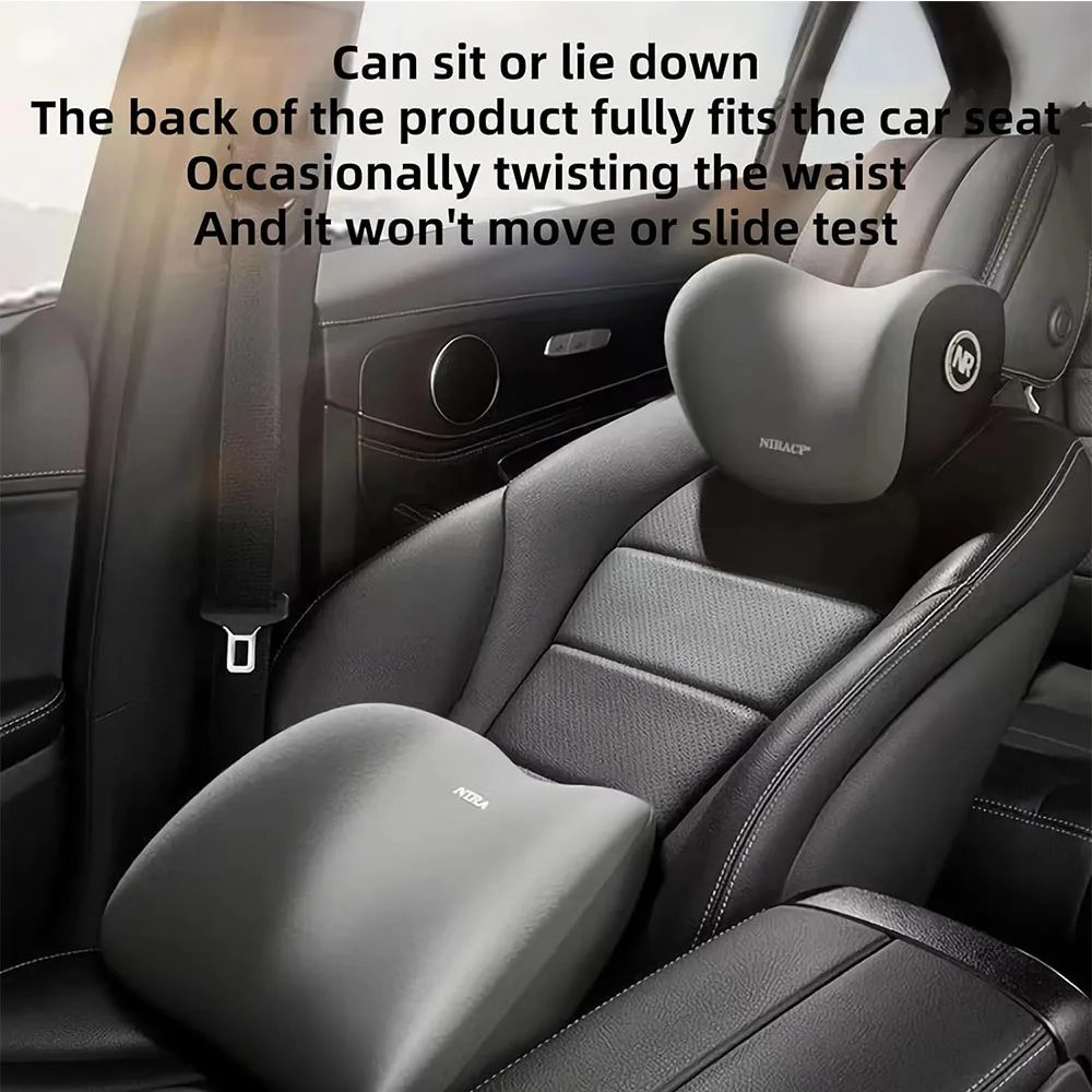 Car Seat Cushion Lumbar Back Cushion Car Back Cushion Car Cushion Car Neck Pillow Car Removable Washable Seat Lumbar Support Pillow Auto Neck Pillow Waist Support Backrest Vehicle Car Cushion Kits