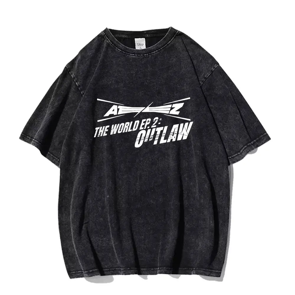 

Harajuku Women's T-shirt KPOP ATEEZ Summer Casual Cotton Letter Printing Short Sleeve Streetwear T-shirt for Men and Women