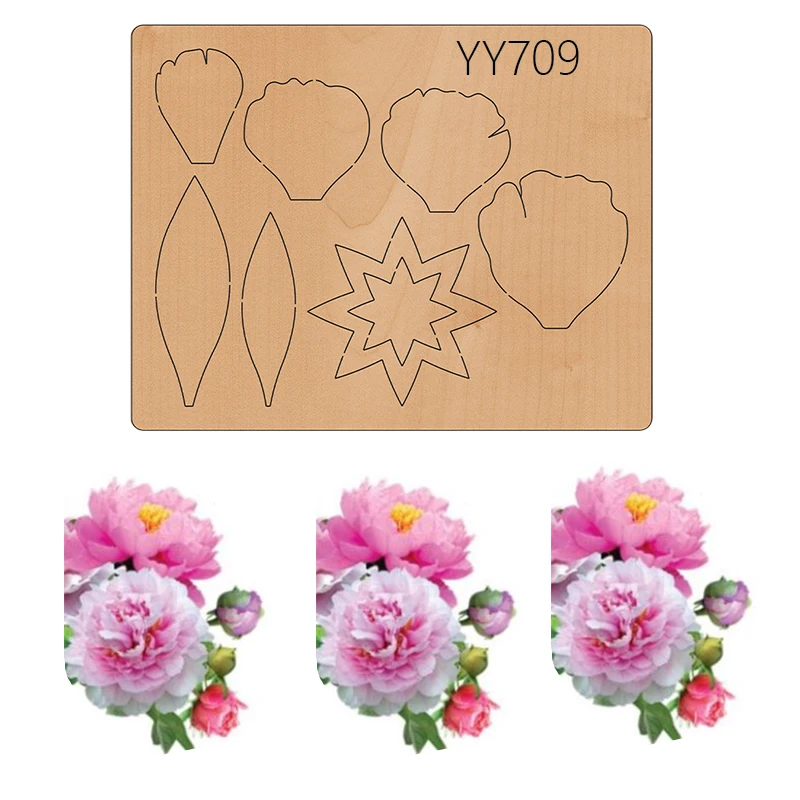 

Decorative flower wooden dies Suitable for common die cutting machines on the marketLarge Die Cut, Bundle of FlowersYY709