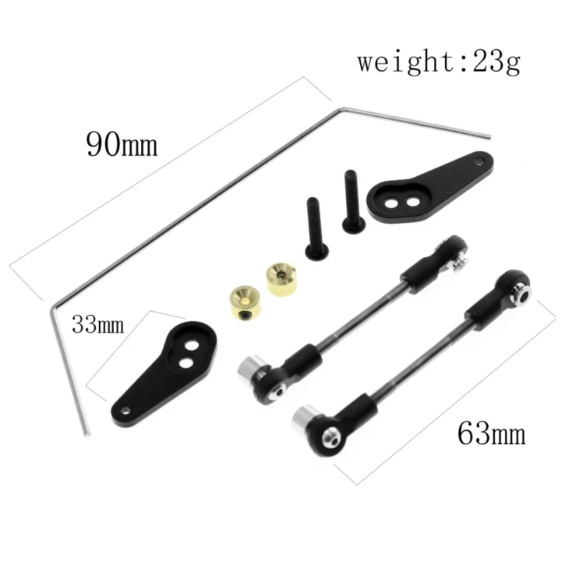 Rear Anti-Sway Bar Stabilizer Set for Tamiya BBX BB01 BB-01 1/10 RC Car Upgrade Parts Accessories