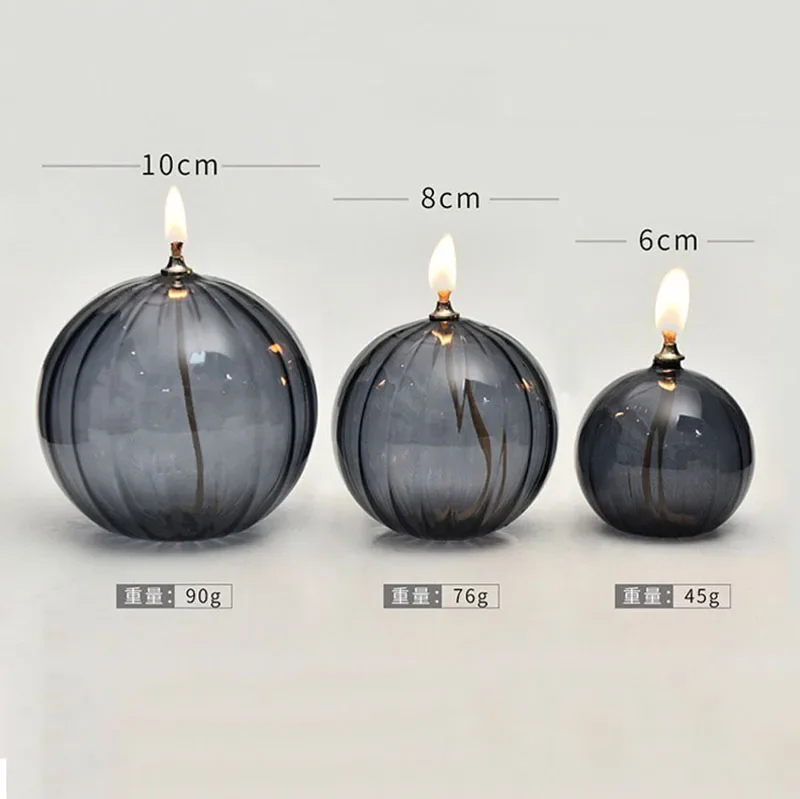 Glass Oil Lamp Handmade Refillable For Home Decor