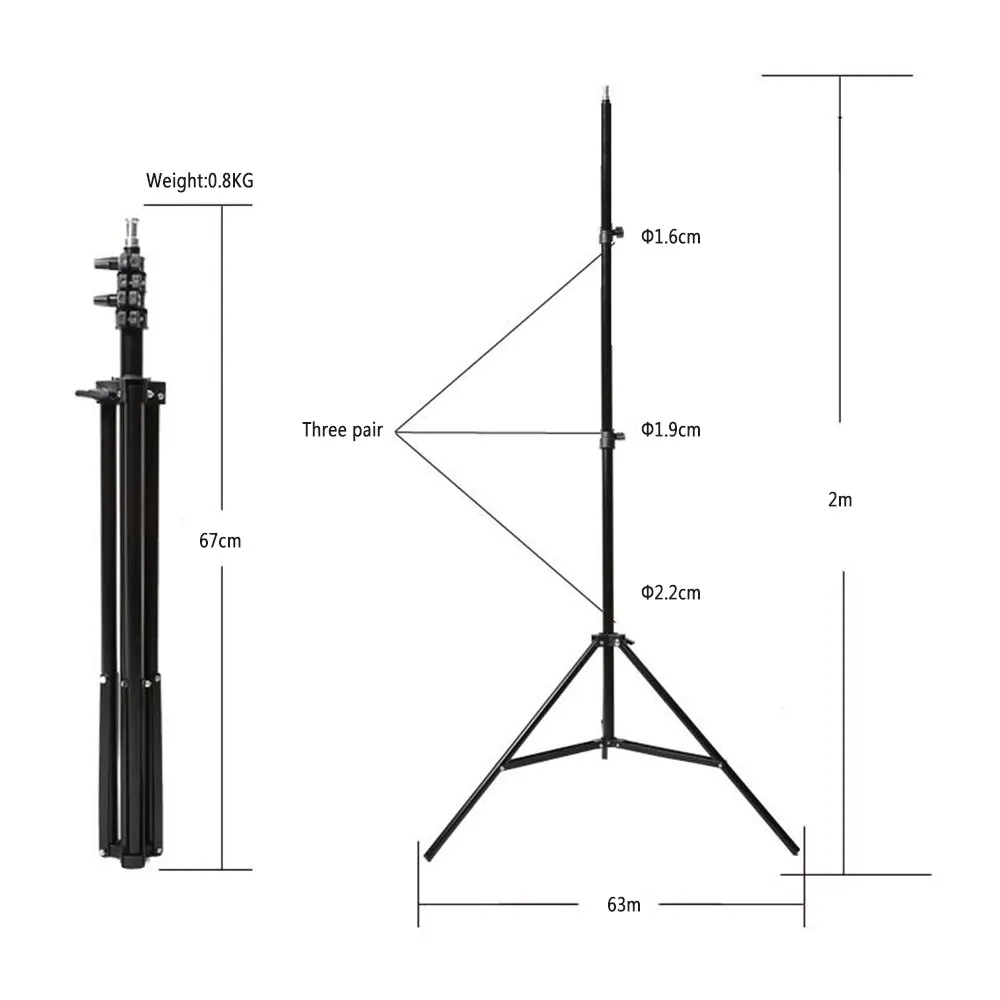 2x Godox 2m Light Stand Tripod for Photo Studio Softbox Video Flash Umbrellas Reflector Lighting Bakcground Stand 200cm