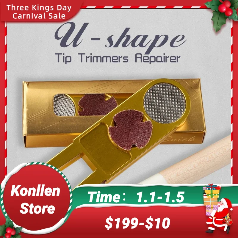 

Billiard Pool Cue Tip Trimmers Repairer Muti-function U-shape Solid Alloy Billiard Burnisher Nickel Shaper Billiard Accessories