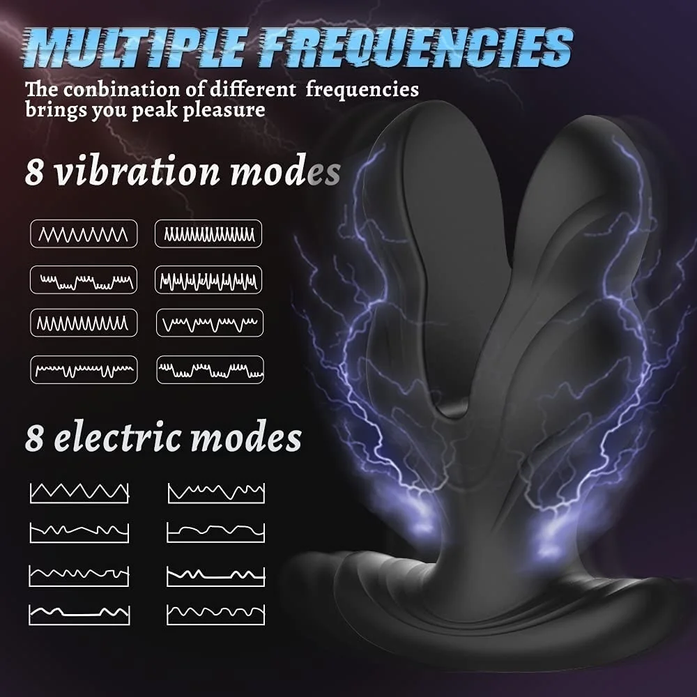 Vibrating Anal Prostate Massager With Electric Shock Stimulation_voghion.com