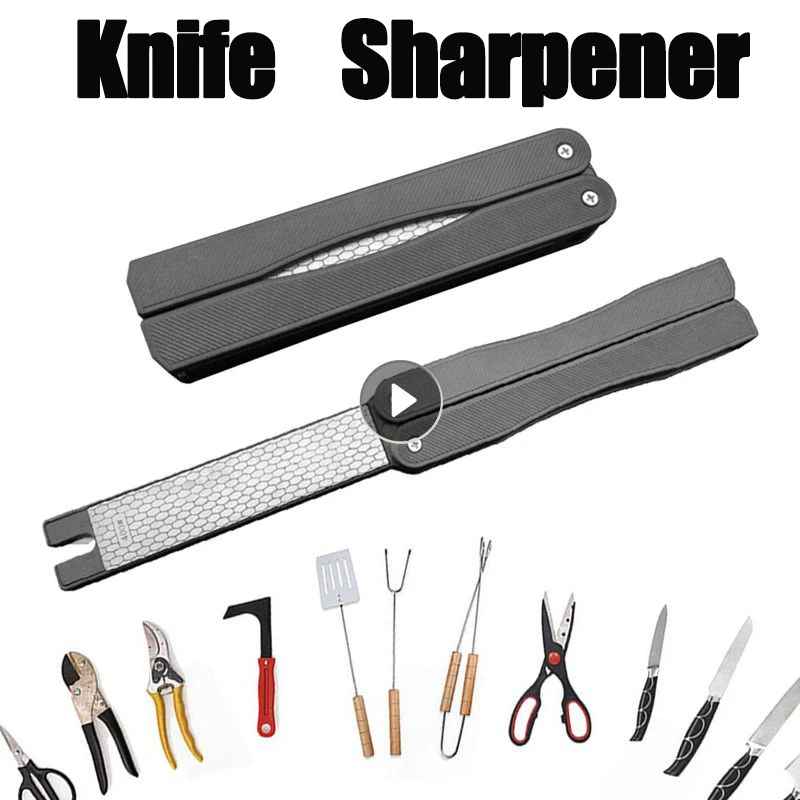 Knife Sharpener Double Sided Folded Pocket Kitchen Sharpening Stone For Fine Grinding Blade