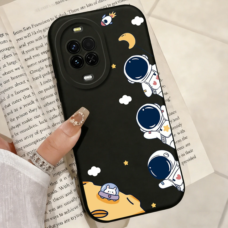Cute Astronaut Soft Liquid Silicone Anti-Drop Phone Case - Smooth Protective Cover