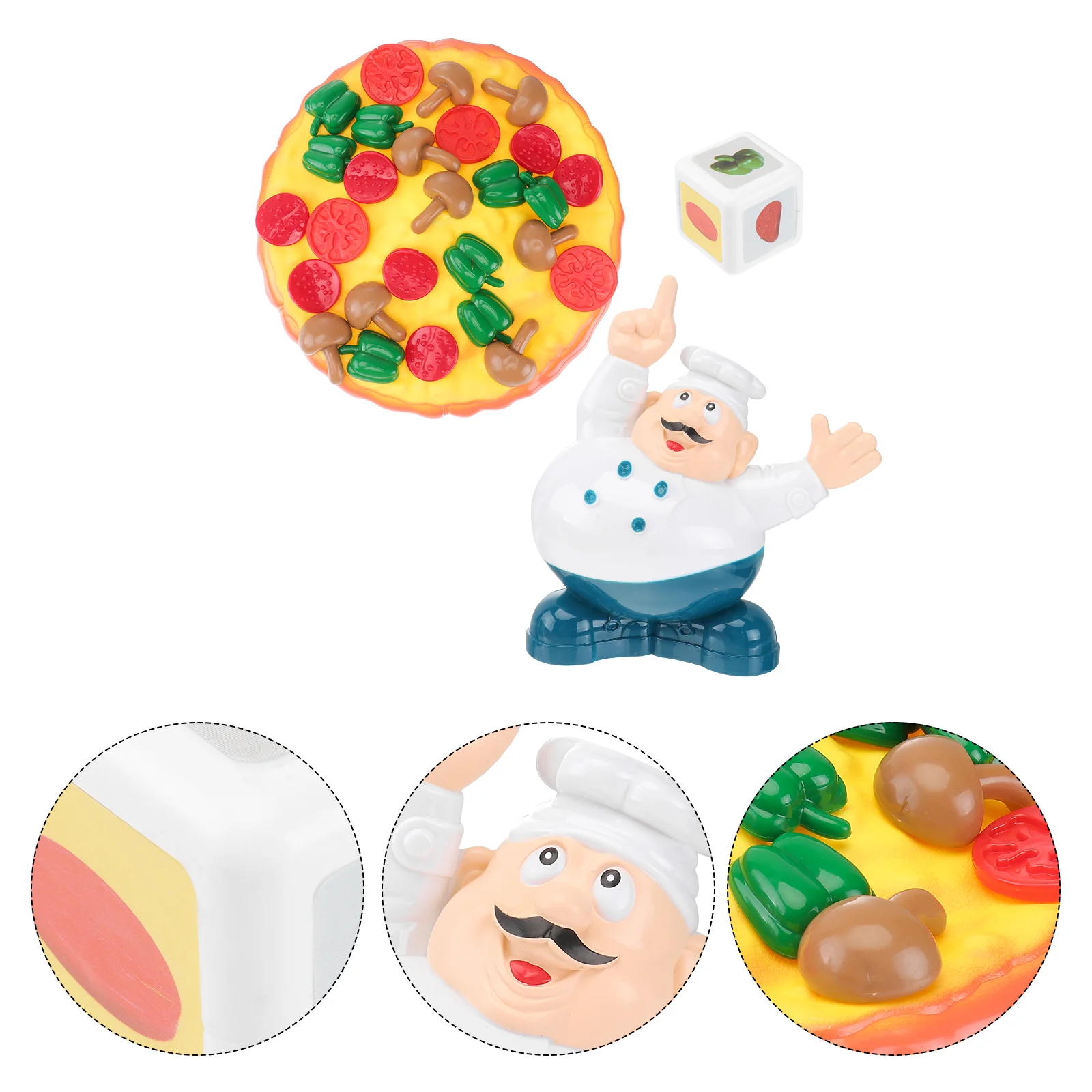 

Stacking Pizza Toys Balancing Game with Chef Model Vegetable Dice Interactive Stacker Puzzle Early Educational Toys for Kids