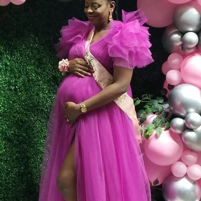 vestido-de-maternidad-de-encaje-para-mujer-cuello-en-v-gasa-hombro-flotante-maxivestido-de-fotografia-baby-shower-sesion-de-fotos