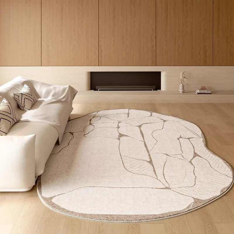Beige Living Room Carpet Modern Geometric Lines Bedroom Rug Creative High-end Home Decoration Coffee Table Sofa Floor Mats Tapis