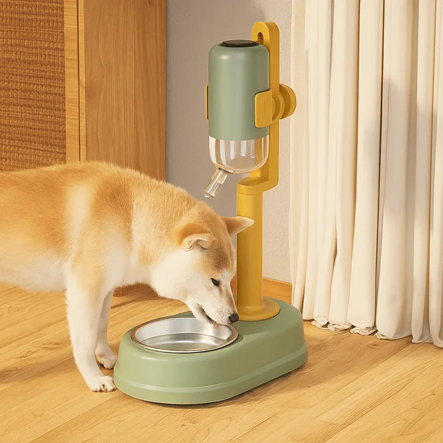 Multifunctional Dog Vertical Drinking Water Feeder No-Drip Easy-Clean Pet Water Bowl Non-slip Pet Non-wet Mouth Feeder 1