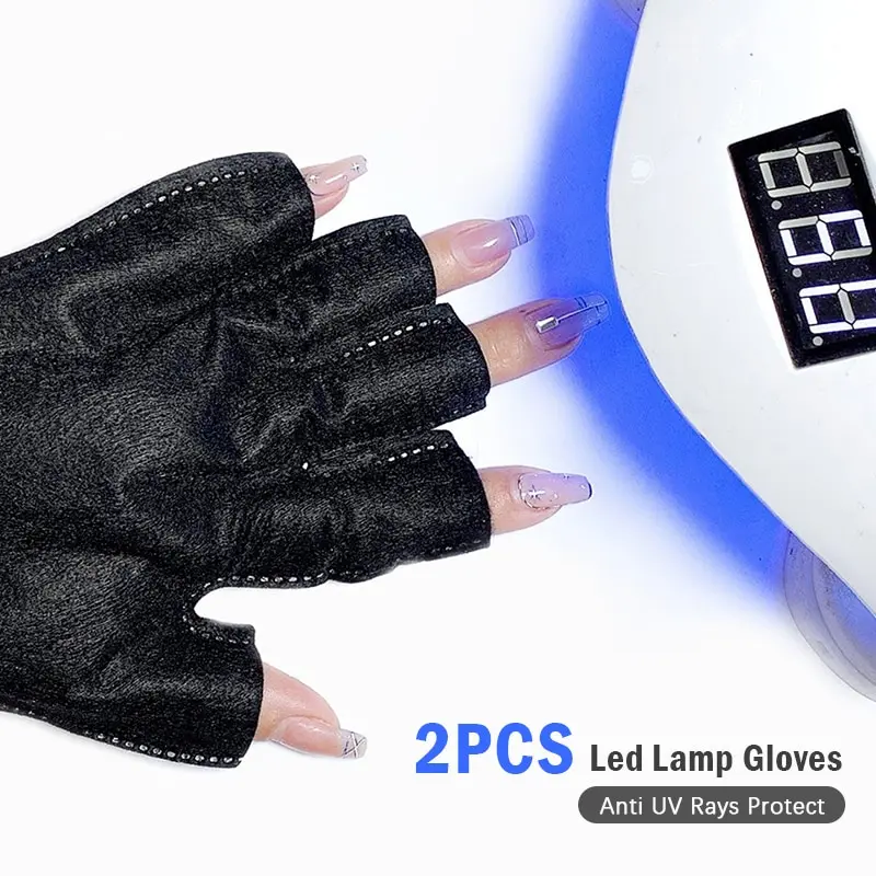 2pcs Anti Uv Rays Protect Gloves Nail Gloves Led Lamp Nail Uv Radiation