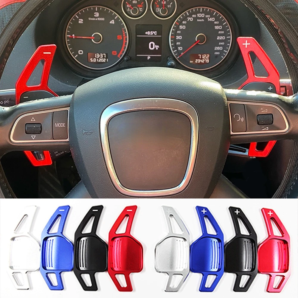 Car Parts Steering Wheel Paddle Extension 2Pcs Shifters For Audi A4 B8 A3 8P S3 A5 A6 S6 C6 Q5 A8 R8 TTS MK2 8J Avant DSG