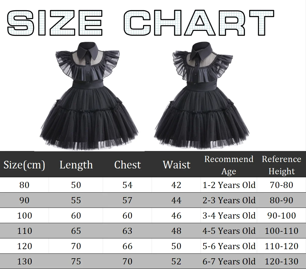 Halloween Cosplay Karneval Mädchen Kostüm Nette Puppe Kragen Kinder Schwarz Gothic Kleid Für Kinder Abendkleid Geburtstag Party Outfits – Detail 1
