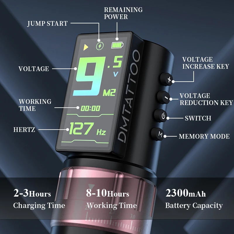 DM ヴェノムワイヤレス調整可能なストロークタトゥーマシン調整可能な