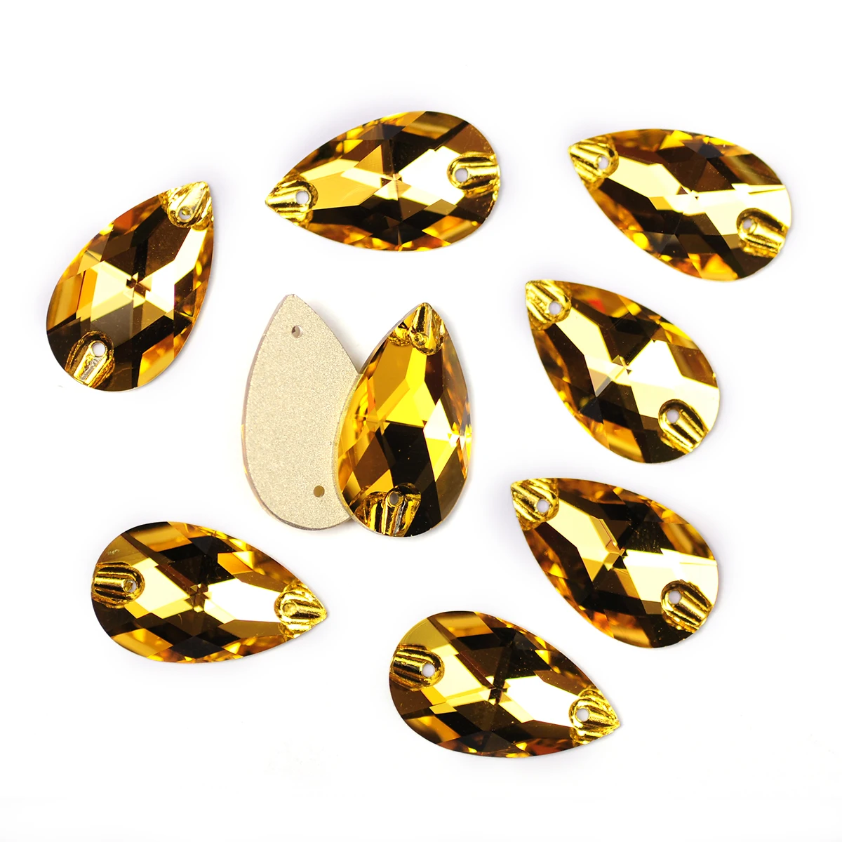 YANRUO 3230 드롭 라이트 토파즈 스톤 바느질, 크리스탈 비즈, 드레스 페이스트 스톤, 플랫 백 라인스톤