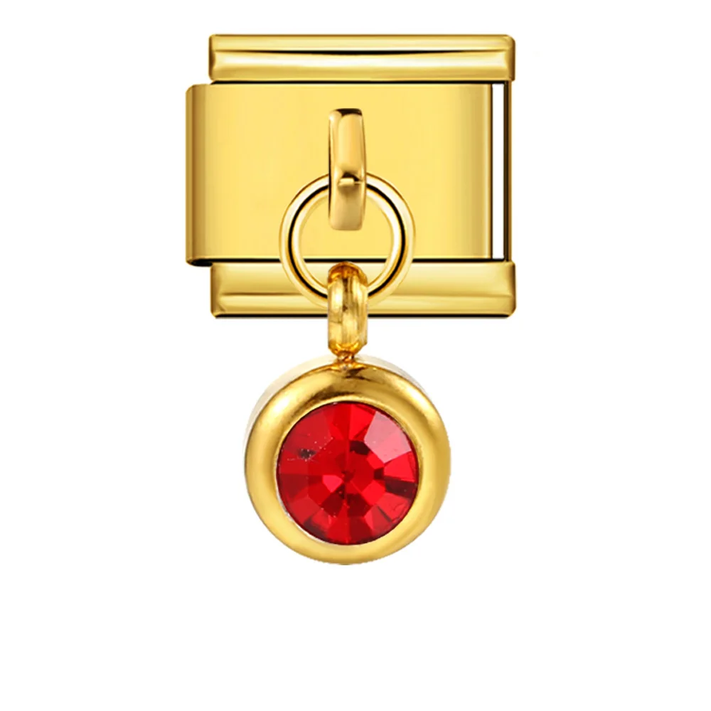 Großhandel Elastic Charm Link Fit 9mm Gold Farbe Anhänger Geburtstag Stein Schmuck Machen DIY Edelstahl Armband Zubehör – Detail 5