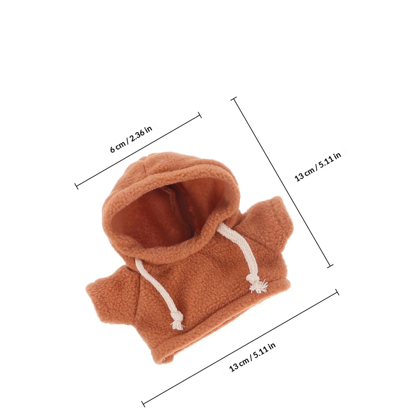 20cm 인형을위한 2Pcs 소프트 베어 후드 의류 미니 의상 교체 의류 겨울 코트 귀여운 유행