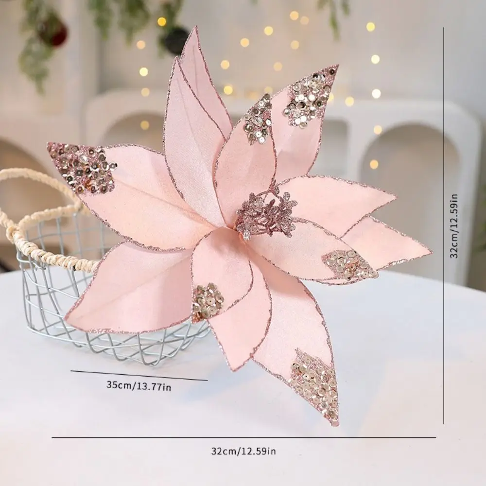 Artificial Christmas Flowers DIY Mesh Fabric Floral Arrangement