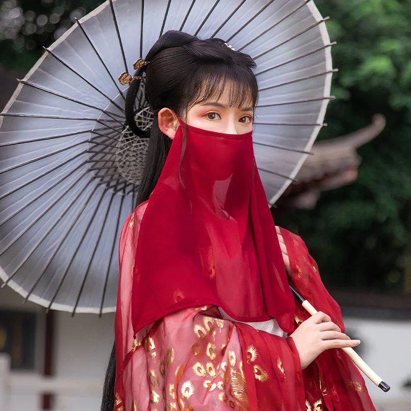 Cosplay Hat Antique Hanfu Chiffon Veil Cover Face Protect Face Ancient Wind Hanfu Accessories Cosplay