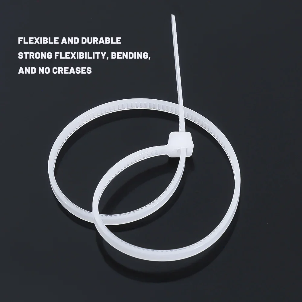 100PCS Nylon Cable Ties Adjustable Self-locking Cord Ties Straps Fastening Loop Reusable Plastic Wire Ties For Home Office