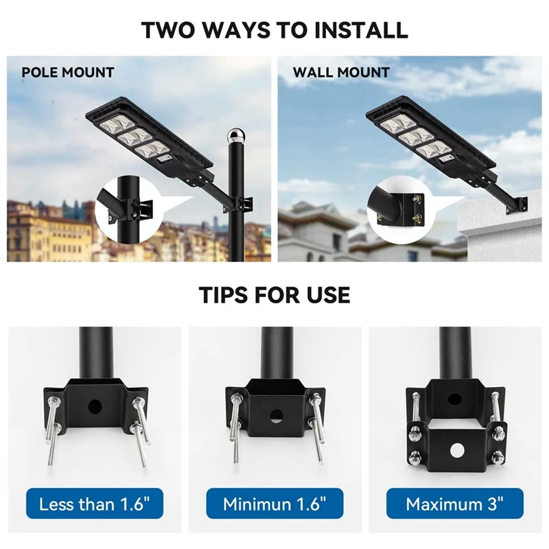 1Pcs Mounting Brackets Extension Arm for Outdoor Light Fixtures,9,5In Light Fixture Bracket Pole for Solar Street Lights 3