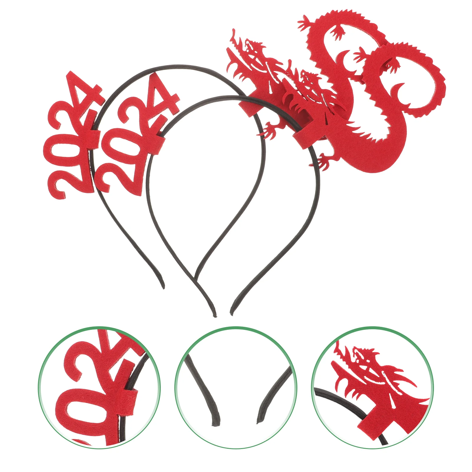 

4 Pcs Tiara Year of The Dragon Headband Costume Supply Kids New Party Year's Eve Cartoon Hairband Child