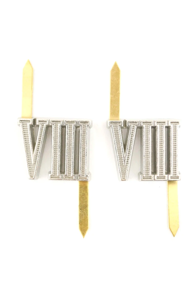 

WWII German Shoulder Boards cyphers Silver VIII Breslau 18mm 2pcs